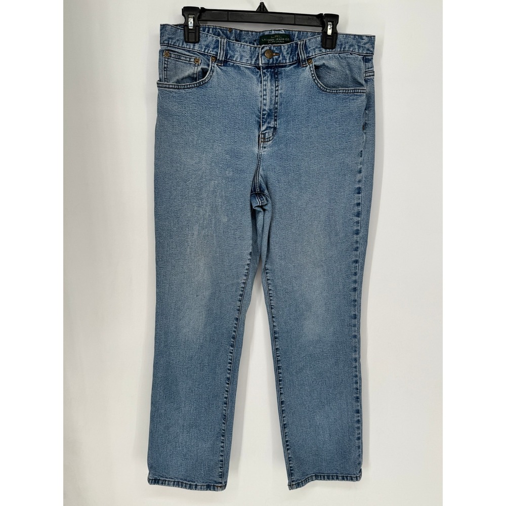 Lauren Ralph Lauren Straight Leg Jeans Womens 12 Blue Good High Rise Stretch